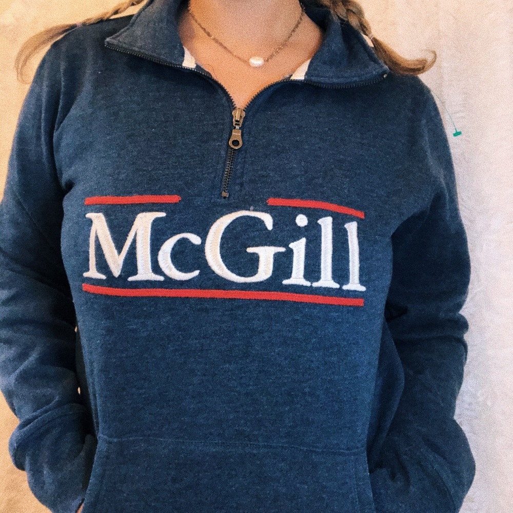 McGill QuarterZip Sweatshirt w/ pockets large